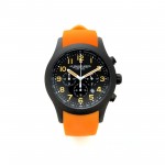 SPALDING & BROS. Orologio Summer Black Chrono cinturino arancio.